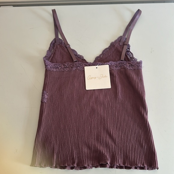 gypsy jade | Tops | Gypsy And Jade Lace Trim Tank Top Vintage Violet Eggplant Size Sm | Poshmark